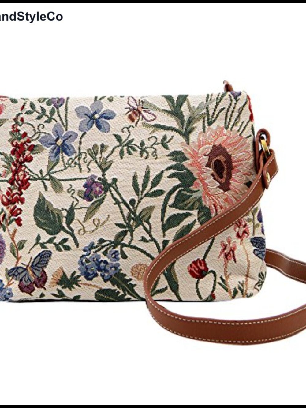 Tapestry Crossbody Bag Sling Shoulder Purse Faux Leather Adjustable